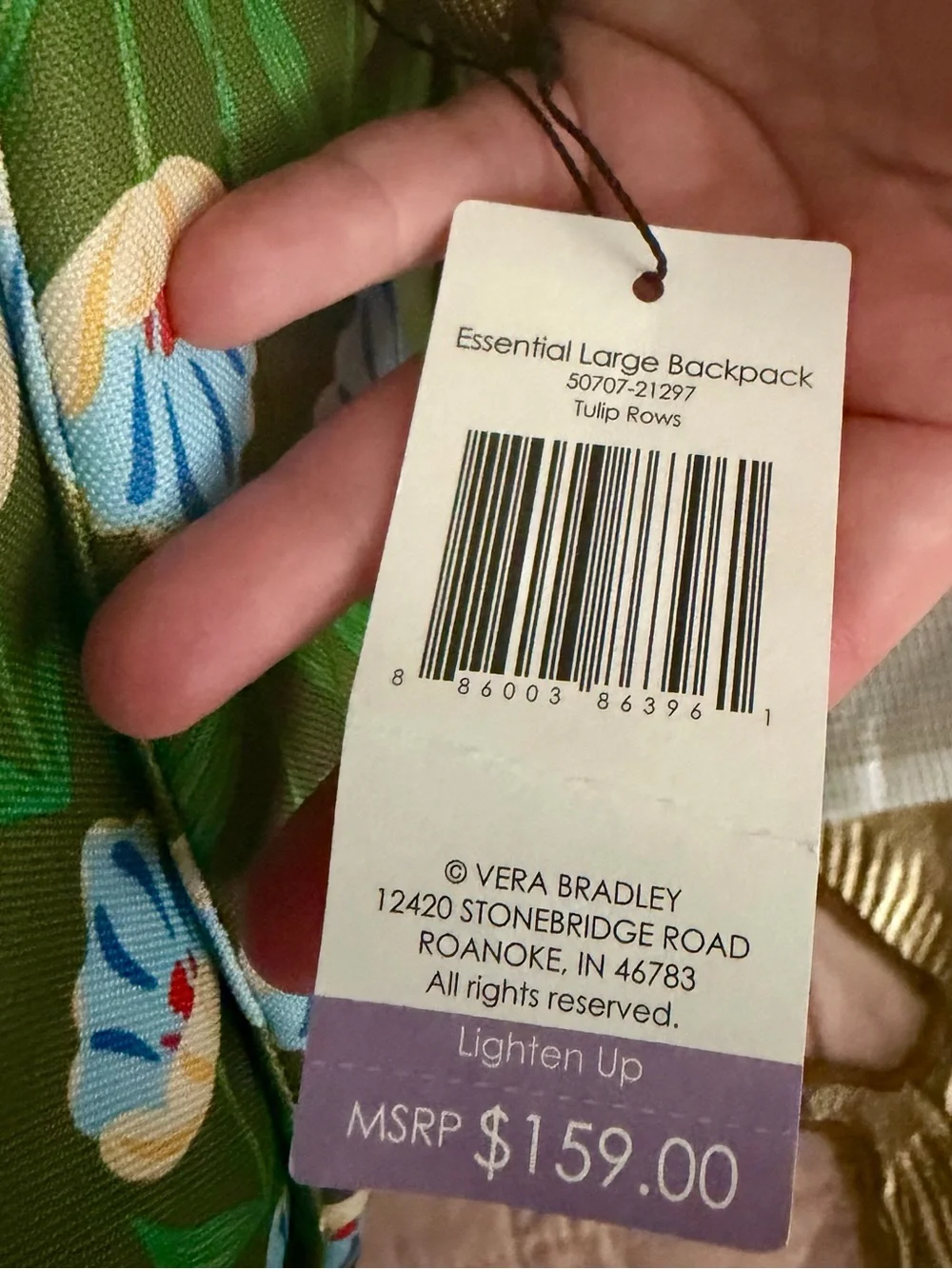 Vera Bradley Essential Backpack (Tulip Rows)